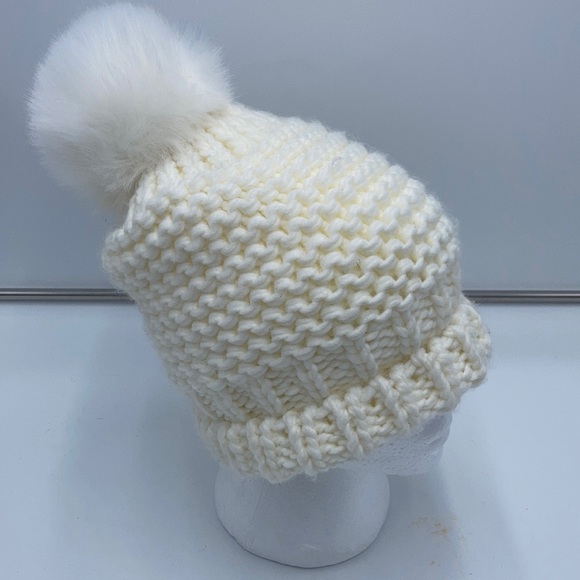 Free People Beanie Hat Cream One Size Preowned